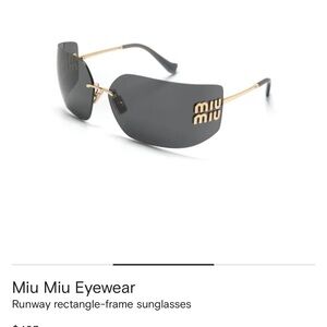 Miu Miu Black Aube Sunglasses with Gold Logo Accents